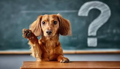 A happy dog with a paw up - Ocala Elite Pet Services